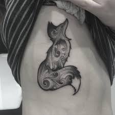 Black And White Fox Tattoos For Men Cooltop Animal Tattoo Designs Delightful Scrolling Pattern Fox Tattoo By Jamie Eddy Fox Tattoo Design Fox Tattoo Animal Tattoos