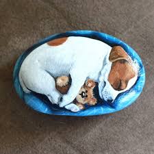 Jack Russell Painted Dog Rock Hand Painted Jack Russell Puppy On Rock Painted Rocks Dog Painted Rock Hand Painted Rock Dog Rock Art Painted Rock Animals Rock Painting Patterns Rock Painting