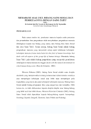 Iv) menubuhkan satu jabatan khas di sektor pekerjaan khusus untuk bidang sains sosial. Pdf Memahami Asal Usul Bidang Sains Sosial Dan Perbezaannya Dengan Sains Tabi I Solehah Yaacob Academia Edu