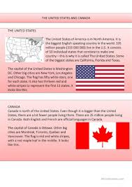 The United States Canada English Esl Worksheets En 2020 Apprendre L Anglais Apprendre