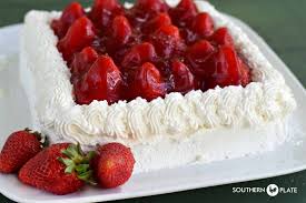 Your cake is now frosted and stacked! That Strawberry Cake Southern Plate