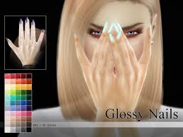 Hello fellow simmers, i have for you a huge set of fingernail polish for all your sims to enjoy! Glossy Nails N01 By Pralinesims Sims 4 Accessories