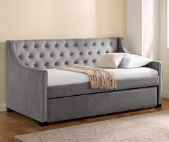 Leave some space to be able to walk past it. Gray Upholstered Daybed With Trundle Big Lots