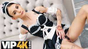 STUCK4K. Maid Adelle Unicorn screams for help and BF fucks hairy pussy from  behind