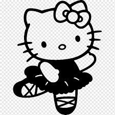 She's in the third grade; Hello Kitty Coloring Book Drawing Kitten Ballet Dancer Hello White Child Words Phrases Png Pngwing