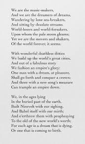 We Are The Music Makers Arthur William Edgar O Shaughnessy Poetry Words Poems About Music Poem Quotes