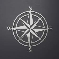 The compass rose is used to display orientation of the cardinal directions: 3d Compass Metal Wall Art Nautical Rose Compass Large Metal Wall Art Nautical Wall Decor Outdoor Art Metal Compass Rose Silver Wall Art
