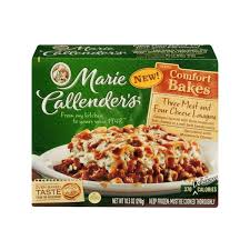 I used a smaller pan (for my small family) and had another pan left over to be frozen. Marie Callender S Comfort Bakes Lasagna Three Meat Four Cheese 10 5 Oz Instacart
