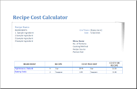Recipe Cost Calculator Template For Excel Excel Templates Recipe Template Restaurant Business Plan Excel Templates