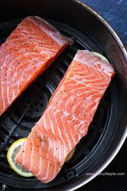 Perfect Air Fryer Salmon Fillet Cooked From Fresh Or Frozen Fish Infused With Lemon And Covered With Salmon Fish Recipe Salmon Fillets Air Fryer Recipes Easy