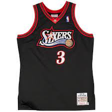 Outerstuff youth allen iverson philadephia 76ers black hardwood classic jersey. Mens Mitchell Ness Allen Iverson Black Philadelphia 76ers Authentic Basketball Jersey