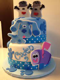 Vanilla and chocolate swirl cake with vanilla buttercream. The Blue S Clues Cake Would Love This For Noah Minus Salt And Pepper On Top That Woul Novelty Birthday Cakes 2nd Birthday Cake Boy First Birthday Cakes