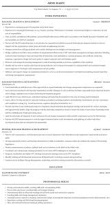 Manager Training Development Resume Sample Mintresume