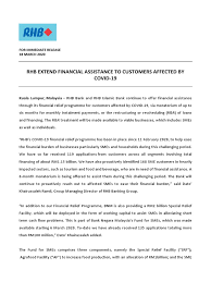 Card rate will be applicable for all customer forex transactions at branches. Rhb Press Release Moratorium Update Financial Services Banking