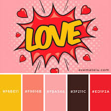 Love Pop Art Color Palette 194 Ave Mateiu Christmas Color Palette Pop Art Colors Color Palette