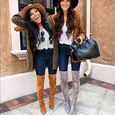 Goodnight Macaroon Over The Knee Boots Dupes Carmen Renee Fall Boots Outfit Over The Knee Boot Outfit Otk Boots Outfit