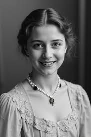 Grand Duchess Olga Nikolaevna Romanov smiling with Vladimir Konstantinovich  Molokhovets 1914.