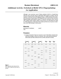 Dna fingerprinting is the process by which forensic scientists identify a subject by using his dna. Switched At Mirth Worksheet Answers Fill Online Printable Fillable Blank Pdffiller