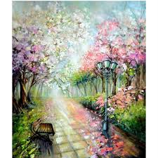Romantic Flower Tree Stree Diy Full Square Drill Diamond Painting Cross Stitch Home Decor Diamond Embroidery Mosaic Painting In Diam Painting Art Beautiful Art