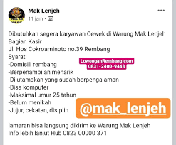 Lowongan Kerja Kasir Like And Share