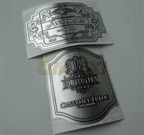 Customized Custom Aluminum Embossed Bottle Labels Metal Wine ...