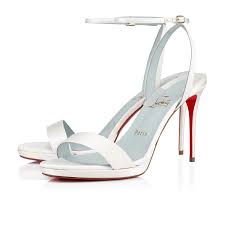 loubi queen 100 off white crepe ハイヒール 女性 ウェディング