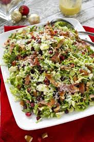 Festive Fun And Fresh Are The Perfect Words To Describe This Christmas Salad Brussels Sprouts K Christmas Salad Recipes Salad Recipes Christmas Side Dishes