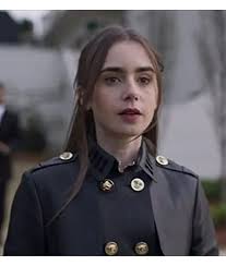 Inheritance Lauren (Lily Collins) Leather Coat