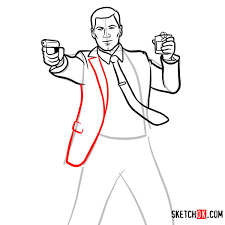 (sterling archer sees the sign logo for archer club.) (sterling archer opens the door.) reporter: How To Draw Sterling Archer With A Pistol Sketchok