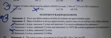 Q.4) Write Reason, 'Concentration Of Solution In Terms Of Molality Is  Preferred In Compari- Son With Molarity Q.5) Which Is A Scientific And  Useful Way Of Expressing Concentration Of Components Of Solution ?