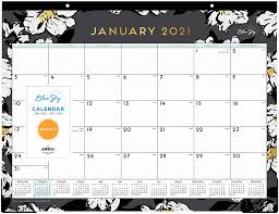 Limited time sale easy return. Amazon Com Blue Sky 2021 Monthly Desk Pad Calendar Two Hole Punched Ruled Blocks 17 X 11 Baccara Dark Office Products