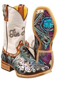 Whip It Tin Haul Cowboy Boot With Guns And Roses Obvious