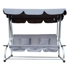 Dondolo da giardino 3 posti reclinabile in posizione letto mod. Outsunny Dondolo Letto Da Giardino 3 Posti Schienale Reclinabile Tetto Regolabile Grigio 200 120 164cm Leroy Merlin