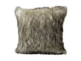 Fur cushion animal print wildcat beige black | fur home. Tundra Wolf Faux Fur Throw Pillow Cover