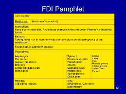 Foods high in vitamin k should be avoided if you're on coumadin. Warfarin And Dietary Interactions Developing A Food And Drug Interaction Program Rehana Jamali Pharm D Associate Director Pharmacy Services Brookdale Ppt Download