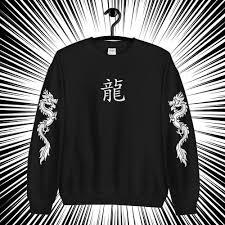 Dragon Sleeves Sweatshirt Japanese Aesthetic Streetwear With Chinese Dragons Sweatshirts Dragon Sleeve Street Wear