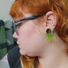 Plastic Spider as an Earring