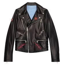 Indie Designs Snake And Thunder Appliques Leather Jacket Gucci Leather Jacket Leather Jacket Custom Leather Jackets