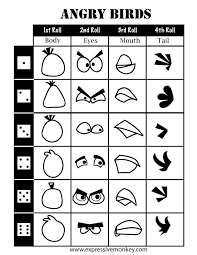 Free Angry Birds Dice Drawing Sheets Angry Birds Drawing Lessons Art Classroom