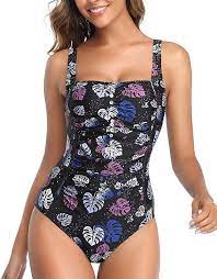 Holipick Women Tummy Control Swimsuit One Piece Bathing Suits Ruched Vintage Swimwear Blue At Amazon Women S Clothing S Bathing Suits Vintage Swimwear Swimwear