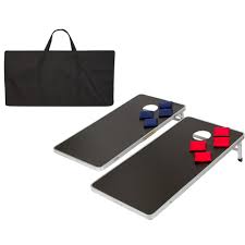 There's even a method where you pull back on the skin of the bean bag with your thumb on the back of the bag and then toss it that way to keep it flat. Trademark Innovations 4 Ft Lightweight And Portable Aluminum Corn Hole And Bean Bag Toss Set With Carry Case In Black Bbt 4ftbl Case The Home Depot