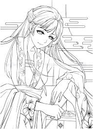 Download Portrait Coloring Page Chinese Classic Coloring Books Black And White Drawing Coloring Pages