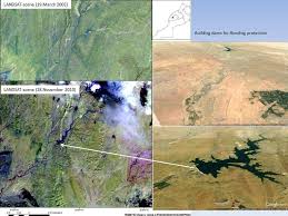 The areas that were white in the original graphic are completely transparent in the overlay. Traces Of Flash Floods On The Satellite Image Above Source Download Scientific Diagram