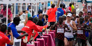 Kipchoge, only the third person to win successive olympic marathons, finished in two hours eight minutes 38. Fspjlg6ap28xum