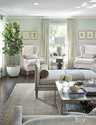 Transitional Pale Green Living Room With Antique Rug Pale Green Living Room Popular Living Room Living Room Green