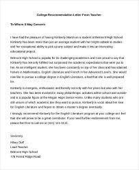 Give your homeschooled child an edge in the college application & admissions process. Free 7 Sample Teacher Recommendation Letters In Pdf Ms Word