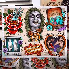 Limited time sale easy return. Beetlejuice Tattoo Flash Art Print Etsy Beetlejuice Tattoo Tattoo Flash Art Flash Art