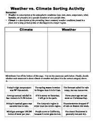 Weather Vs Climate Worksheet Google Search Weather Vs Climate Climates Weather