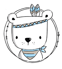 Boho Bear Plotter Template The Boho Bear Is Included In A Multicolored Doodle Variant And In One Color The File Is Avail In 2020 Animal Doodles Doodles Cute Drawings