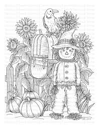 Online coloring pages for kids and parents. Scarecrow And Mailbox 8 1 2 X 11 Printable Instant Download Coloring Page Coloring Pages Coloring Books Halloween Coloring Pages
